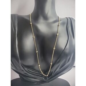 Vintage Gold Tone Chain Necklace Small Charms Jewelry Costume Dainty Wedding